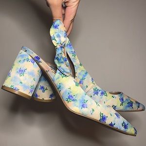 Betsey Johnson floral satin shoe